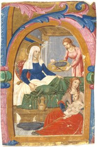 The Birth of the Virgin in an Initial H by Domenico Ghirlandaio