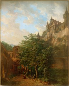Trausnitz Castle near Landshut by Domenico II Quaglio