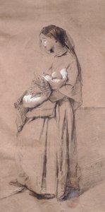 Mother forsaken by Domenico Induno