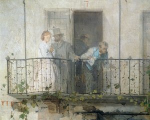 News of the Peace of Villafranca (detail) by Domenico Induno