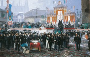 The Laying of the Cornerstone of the Galleria Vittorio Emanuele in Milan by Domenico Induno