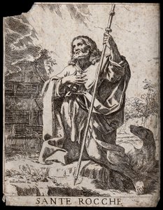 Saint Roch (Etching by D.M. Canuti) by Domenico Maria Canuti