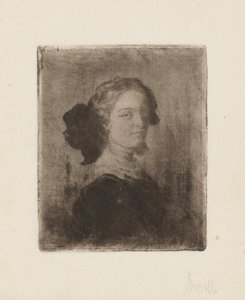 A Young Woman with a Bow in Her Hair by Domenico Morelli