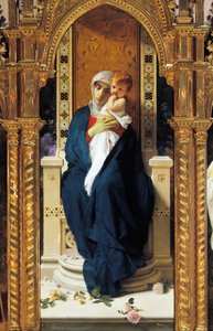 Tryptych of Madonna of Roses, by Domenico Morelli (detail)