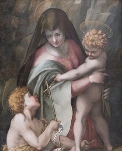 Madonna and Child with the Young St John by Domenico Puligo