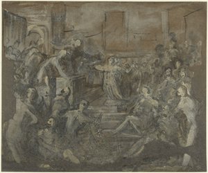 Saint Catherine in Discussion with the Scribes by Domenico Tintoretto
