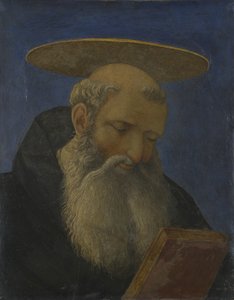 Head of a Tonsured, Bearded Saint from Carnesecchi Tabernacle