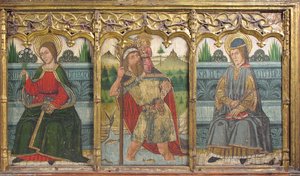 Predella Pane with Saint Bridget, Saint Christopher, and Saint Kilian from Retable by Domingo Ram