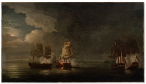 Bonhomme Richard Engaging the Seraphs, c. 1780 by Dominic Serres