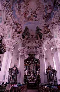 Rococo interior of the church by Dominikus Zimmermann