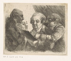 Portrait of Four Brothers from the Terres Family, Booksellers in Naples, Les Quatres Freres by Dominique Vivant Denon (baron)