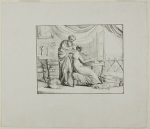 Denon Instructing a Young Woman Drawing on a Lithographic Stone