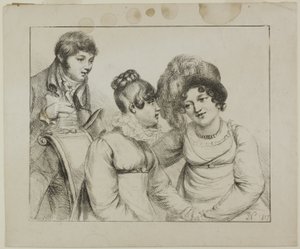 Man and Two Women Conversing by Dominique Vivant Denon