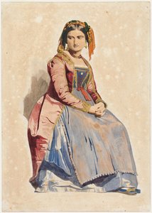 Seated Italian Woman by Dominique Louis Papety