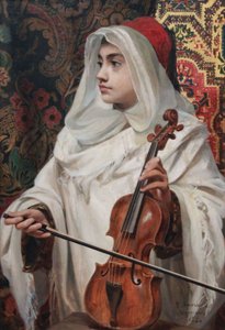 The Arab Violin Player by Don Pedro di Figueredo Americo