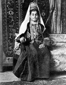 Christian woman in a wedding dress, Palestine