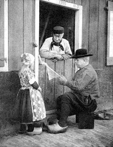 Dutch People Wearing Clogs, Marken, Holland, 1936
