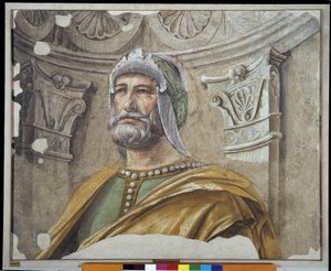 Man of Arms with Beard and Helmet by Donato Bramante