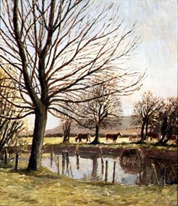Cattle by a Pond by Dora Carrington