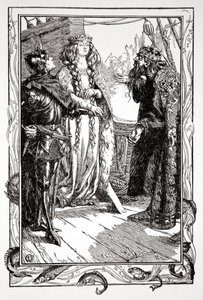 King Anguish Gives Isolt to Sir Tristram by Dora Curtis