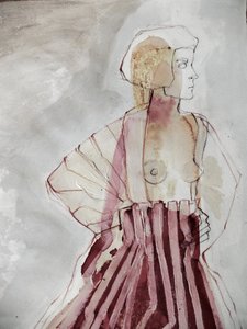 Abstract Striped Woman by Doris Schmitz