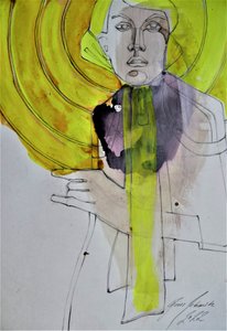 Abstract Woman Yellow by Doris Schmitz