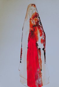 Bright Red Madonna by Doris Schmitz