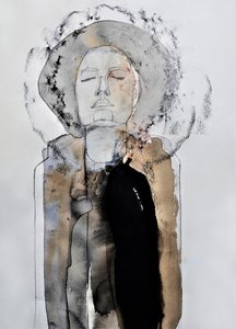 Contemplative Figure in Hat