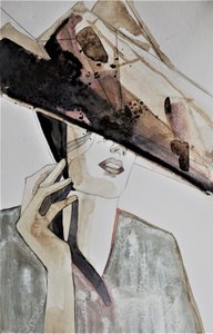 Elegant Hat Fashion Portrait by Doris Schmitz