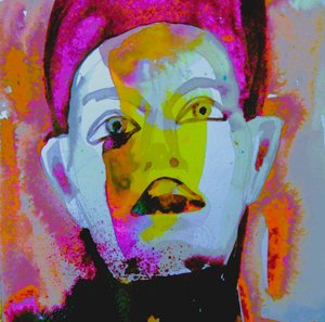 Expressive Neon Portrait by Doris Schmitz