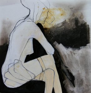Pensive Sitting Woman