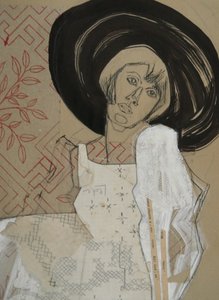 Pensive Woman Black Hat