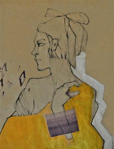 Pensive Yellow Portrait by Doris Schmitz