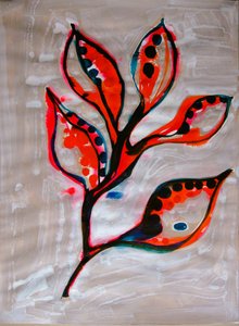 Vibrant Botanical Abstract by Doris Schmitz