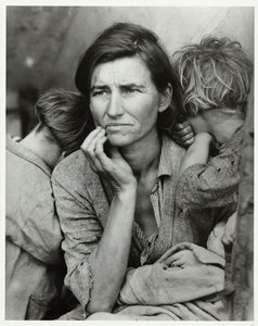 Portrait of Florence Owens Thompson (Migrant Mother, 1936) by Dorothea Lange