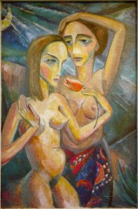 Two Girls with Tulip