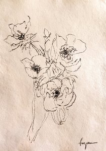 Delicate Floral Sketch by Dorothy Fagan
