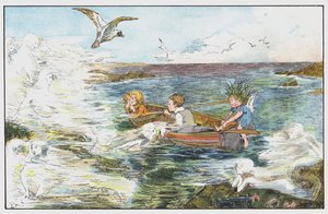 Love-in-a-Mist introduces them to the Sea Mists on the rocks by Dorothy Furniss