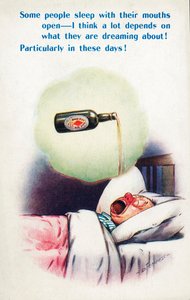 Alcoholism: Man Sleeping with His Mouth Open Dreaming of Beer by Douglas Tempest