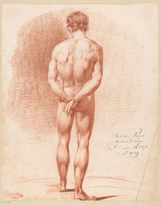 Standing Male Nude, Seen from the Back (2nd Prize 1819) by Douwe de Hoop