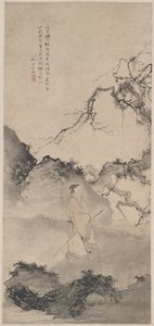 The Poet Lin Bu Wandering in the Moonlight by Du Jin