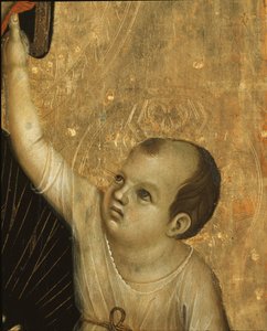 Crevole Madonna (detail) by Duccio di Buoninsegna