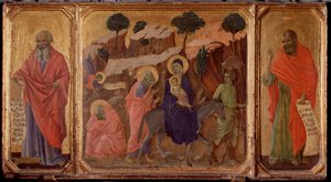 Life of the Christ: Flight into Egypt with the Prophets Jeremiah and Hosea by Duccio di Buoninsegna