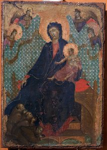 Virgin and Child with Three Franciscan Monks by Duccio di Buoninsegna
