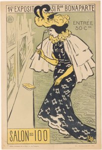Poster for the Fourteenth Exhibition of the Salon des 100 by Ducourtioux and Huillard