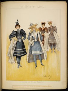 Four of the ladies, in their bathing costumes, on the beach at the Riviera. by Dudley Hardy