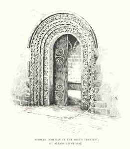 Norman Doorway in the South Transept, St Albans Cathedral