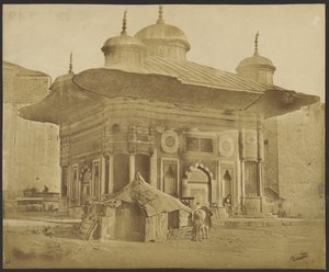 Building with Tent and Horse by Durand