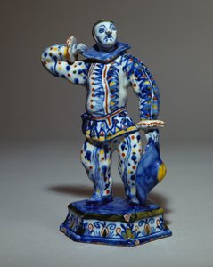 A Dutch Delft figure of Harlequin, c.1720