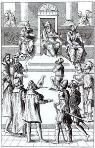 Confession for Amends Before the Tribunal, after a Woodcut in Praxis Rerum Criminalium by Joos de Damhouder (1507-81) Published Antwerp, 1556 by Dutch School
